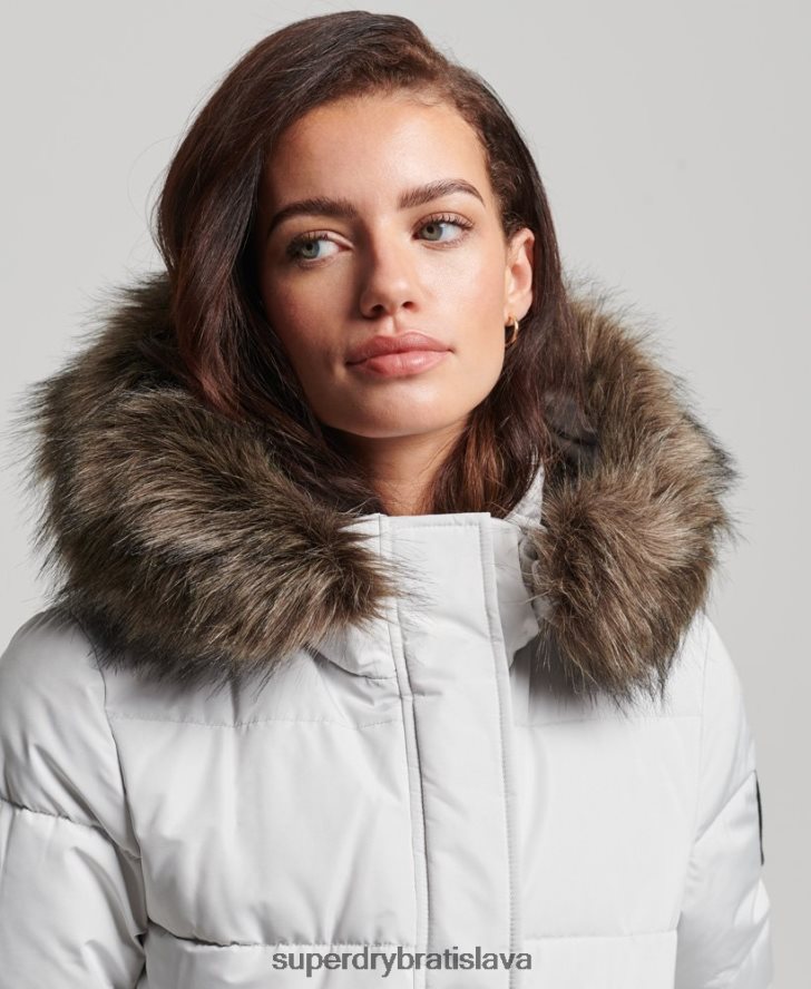 Superdry ženy Everest ella bomber bunda 6B4ZTR5468 oblečenie svetlo šedá