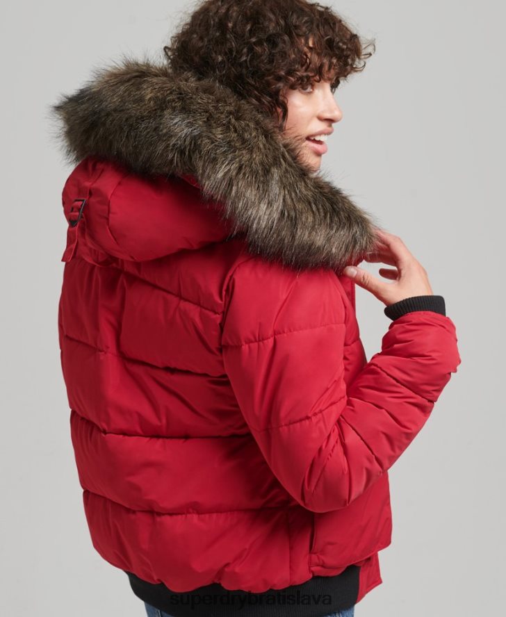 Superdry ženy Everest ella bomber bunda 6B4ZTR5517 oblečenie červená