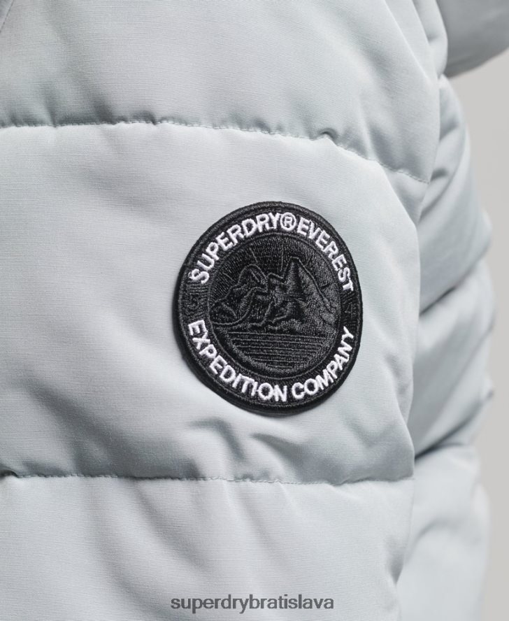 Superdry ženy Everest puffer bomber s kapucňou 6B4ZTR3736 oblečenie svetlo modrá