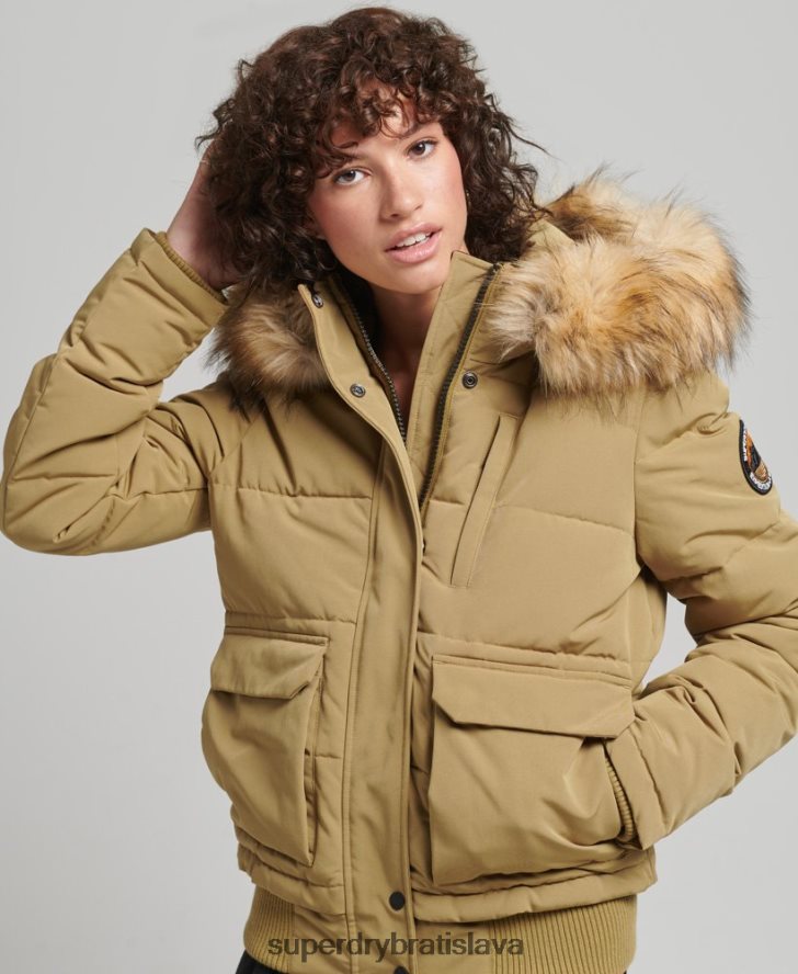 Superdry ženy Everest puffer bomber s kapucňou 6B4ZTR3749 oblečenie opálenie