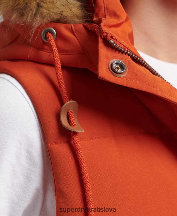 Superdry ženy Everest vesta z umelej kožušiny 6B4ZTR3592 oblečenie oranžová