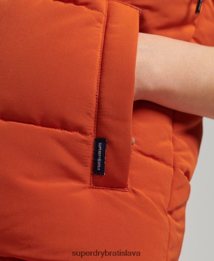 Superdry ženy Everest vesta z umelej kožušiny 6B4ZTR3592 oblečenie oranžová