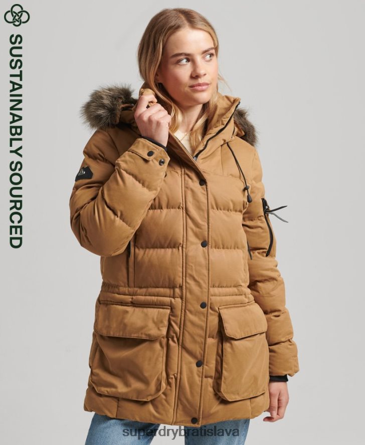 Superdry ženy Expedičná bunda z mikrovlákna 6B4ZTR3654 oblečenie hnedá