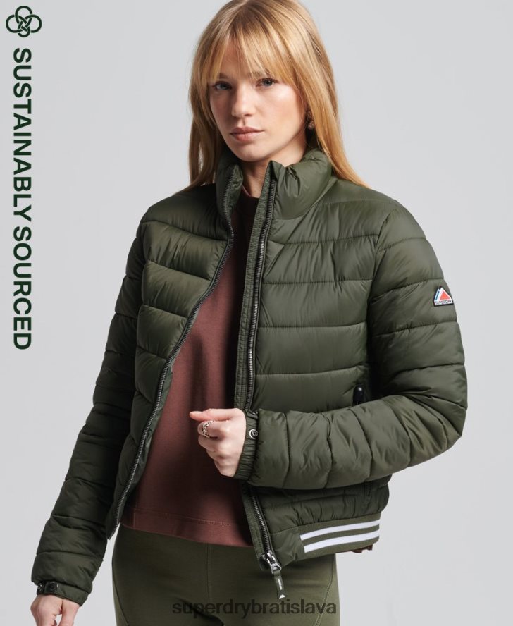 Superdry ženy Fuji bomber bunda 6B4ZTR5652 oblečenie zelená