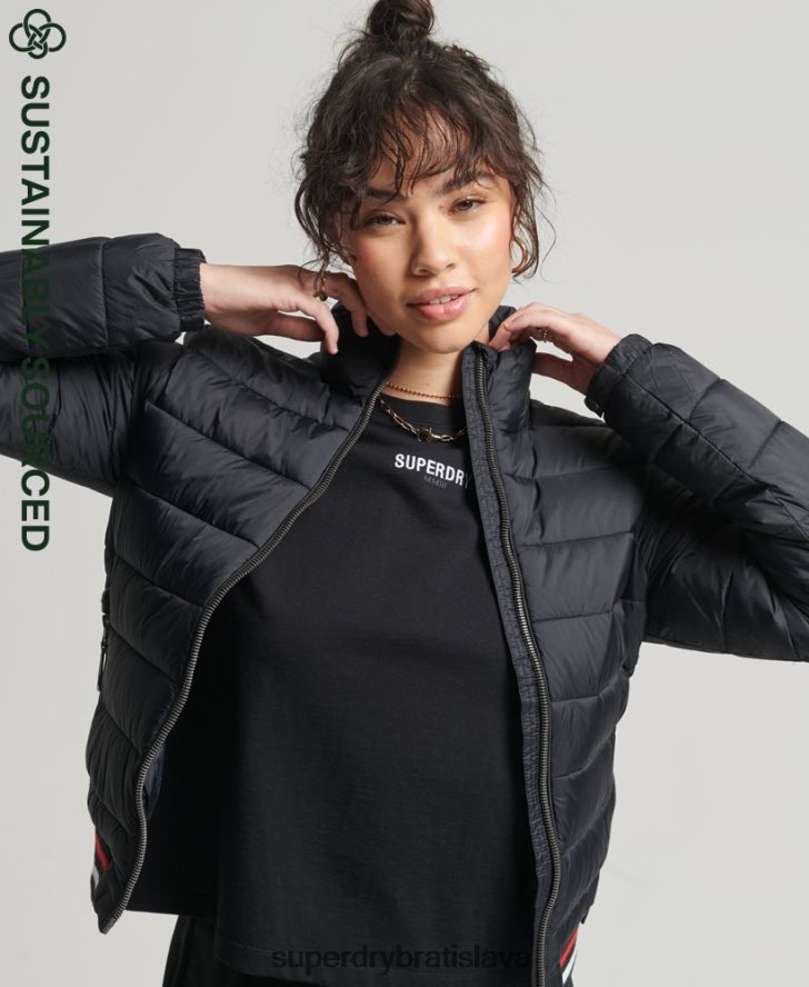 Superdry ženy Fuji bomber bunda 6B4ZTR5675 oblečenie čierna