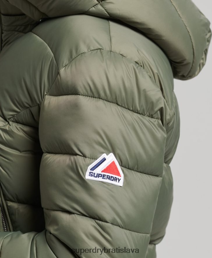 Superdry ženy Fuji skrátená bunda s kapucňou 6B4ZTR3731 oblečenie zelená