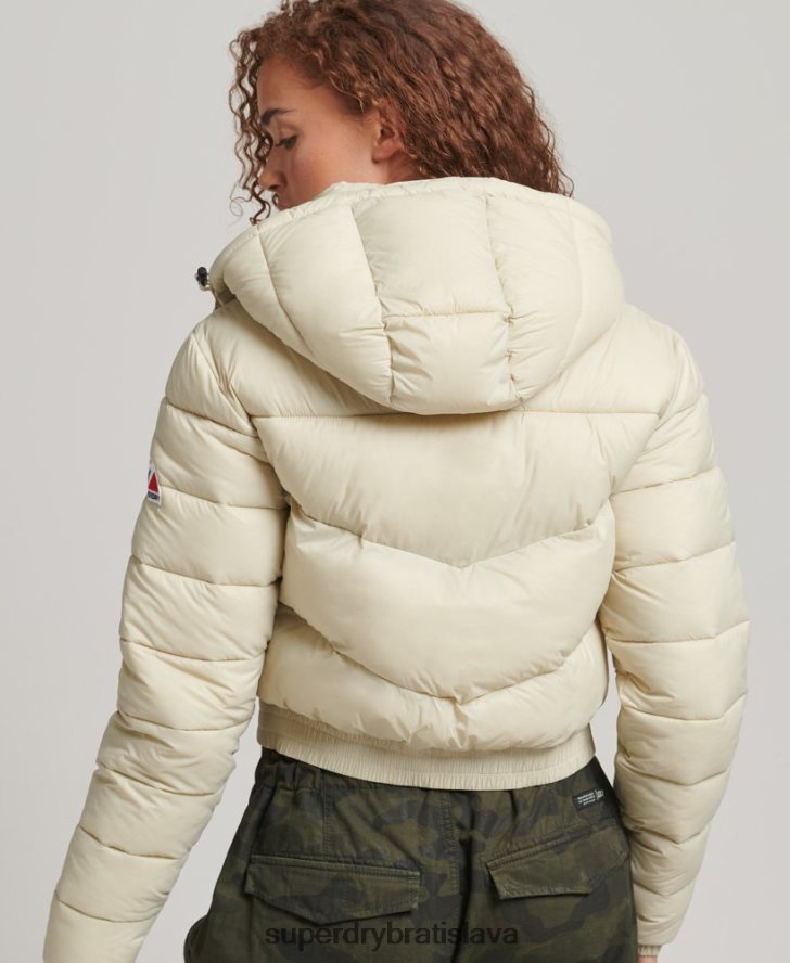 Superdry ženy Fuji skrátená bunda s kapucňou 6B4ZTR3804 oblečenie béžová