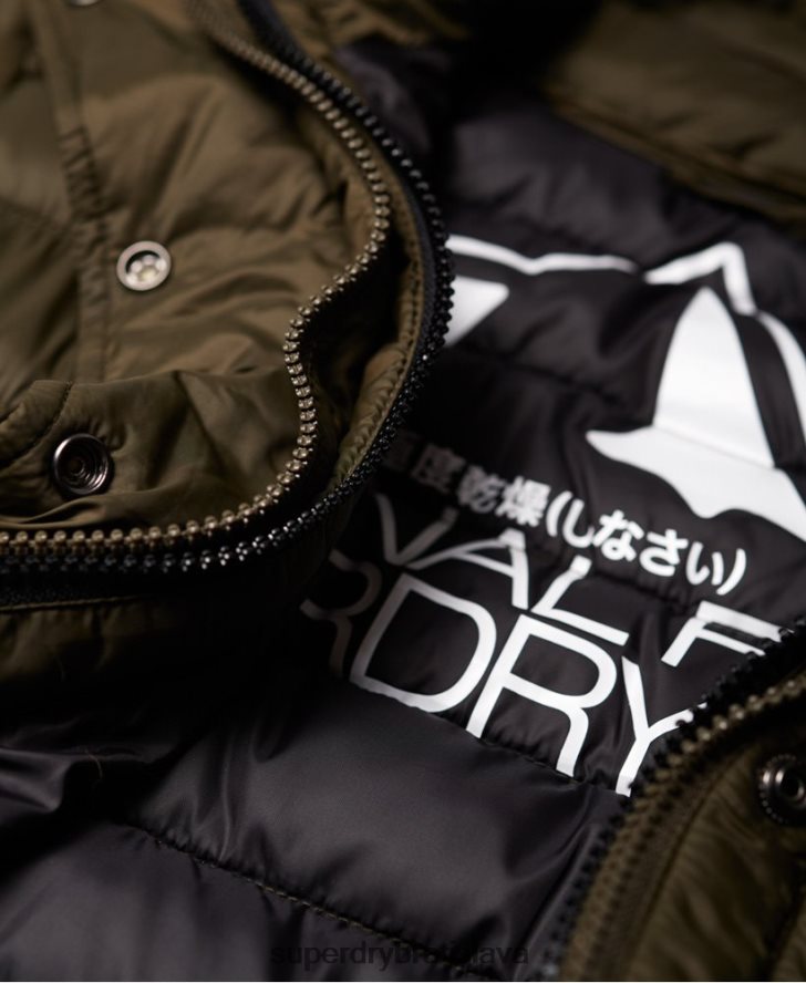 Superdry ženy Fuji slim bunda s dvojitým zipsom a kapucňou 6B4ZTR3845 oblečenie kaki