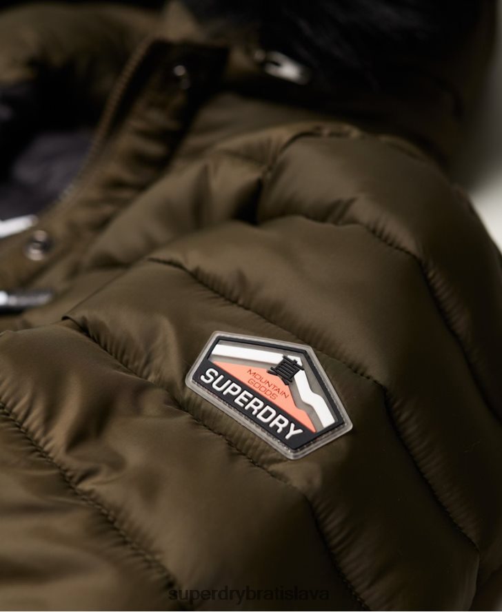 Superdry ženy Fuji slim bunda s dvojitým zipsom a kapucňou 6B4ZTR3845 oblečenie kaki