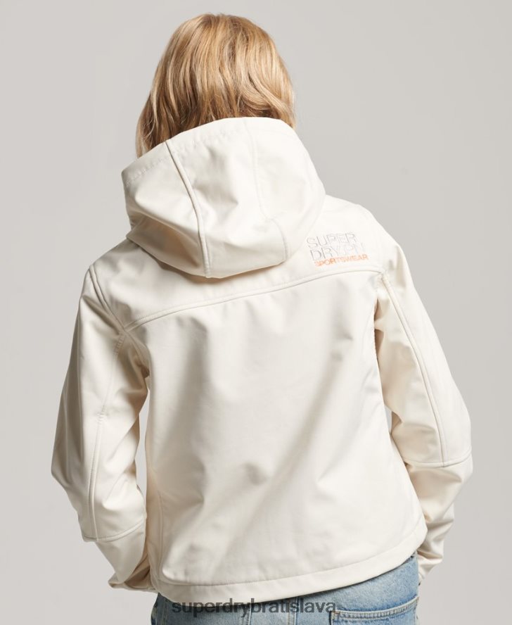 Superdry ženy Softshellová bunda code trekker s kapucňou 6B4ZTR3515 oblečenie krém