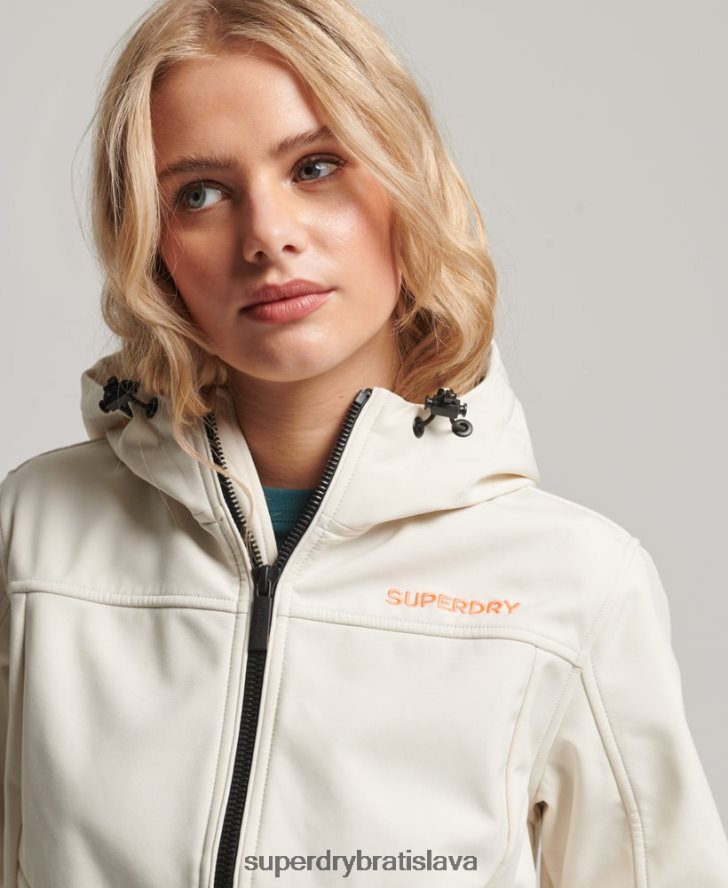 Superdry ženy Softshellová bunda code trekker s kapucňou 6B4ZTR3515 oblečenie krém
