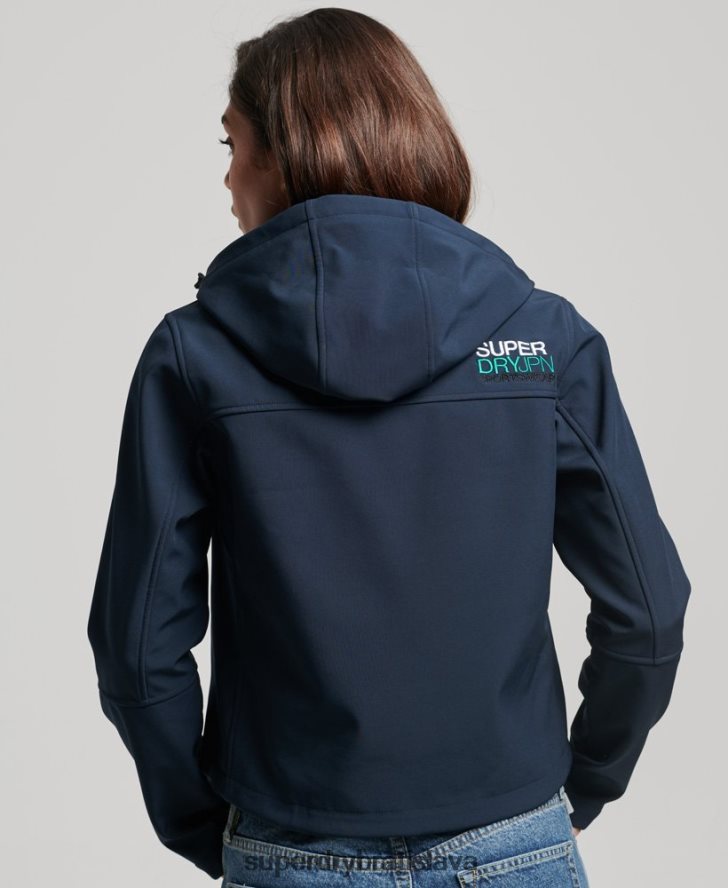 Superdry ženy Softshellová bunda code trekker s kapucňou 6B4ZTR3524 oblečenie námorníctvo