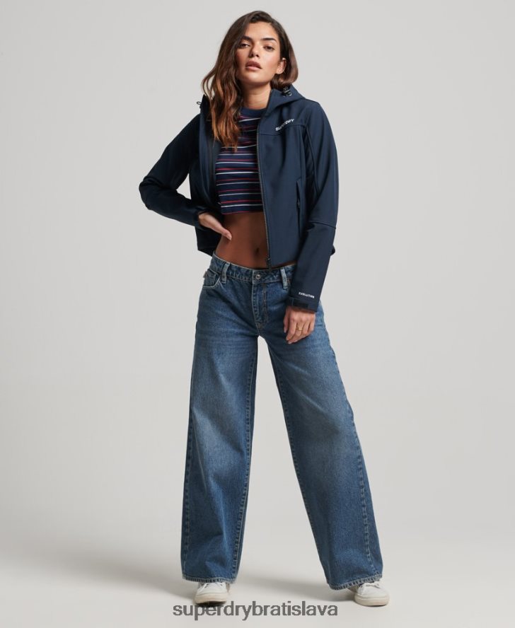 Superdry ženy Softshellová bunda code trekker s kapucňou 6B4ZTR3524 oblečenie námorníctvo