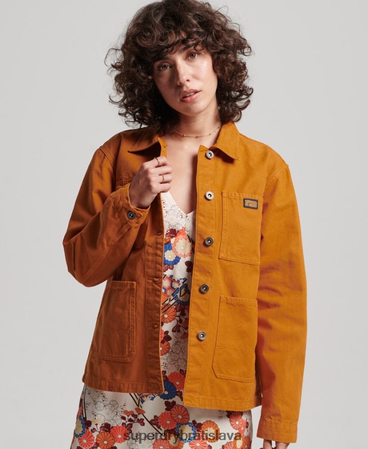 Superdry ženy Vintage bunda z organickej bavlny 6B4ZTR3538 oblečenie hnedá