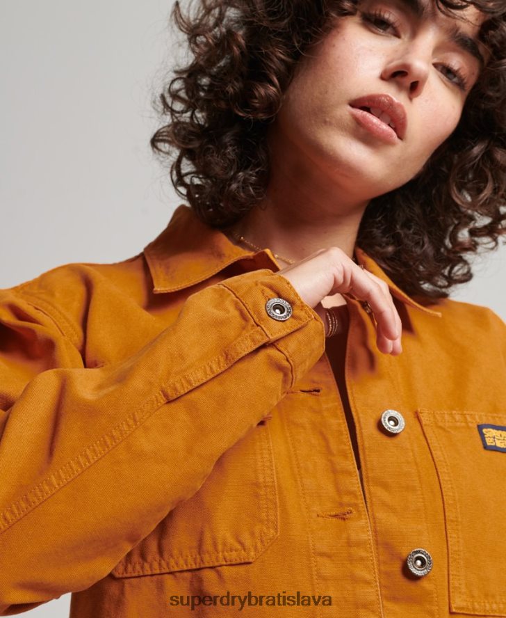 Superdry ženy Vintage bunda z organickej bavlny 6B4ZTR3538 oblečenie hnedá