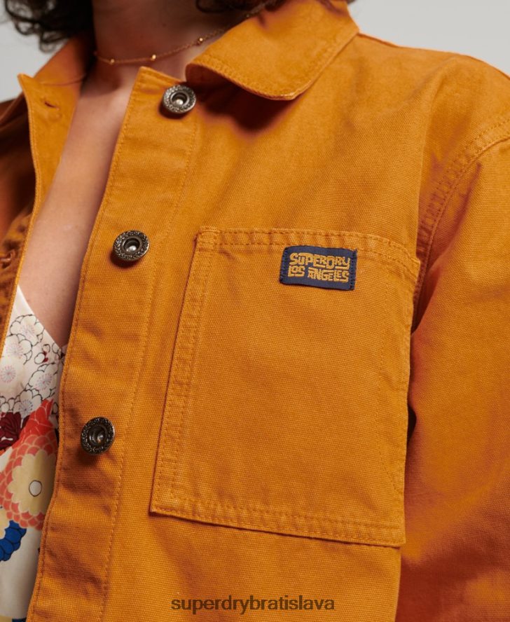 Superdry ženy Vintage bunda z organickej bavlny 6B4ZTR3538 oblečenie hnedá