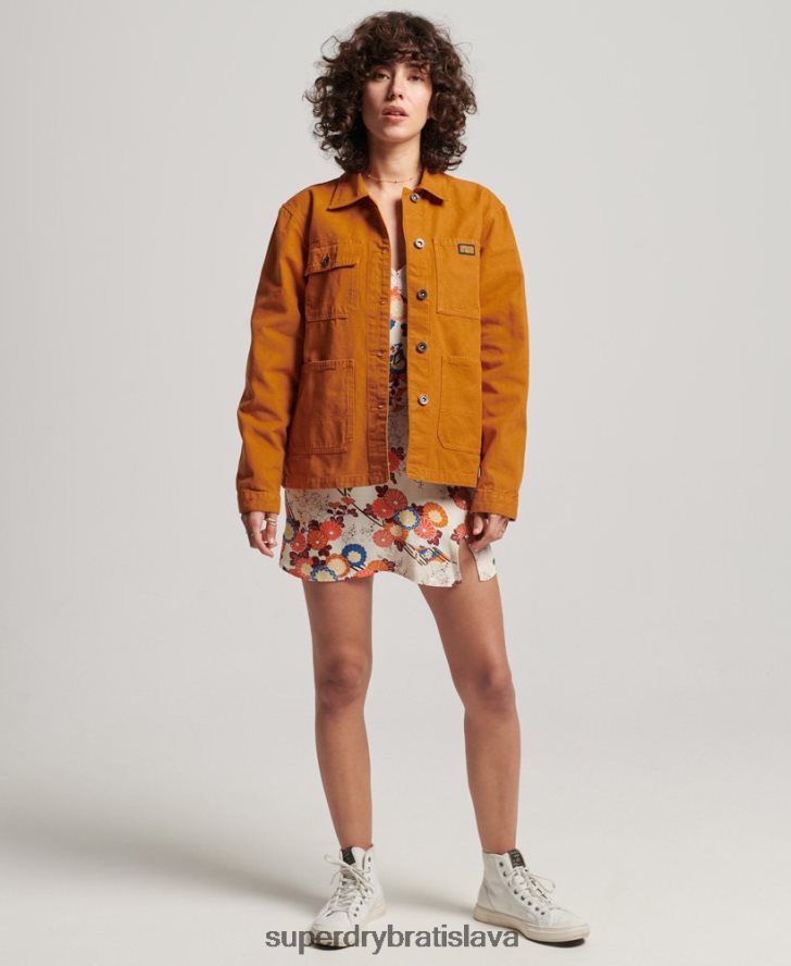 Superdry ženy Vintage bunda z organickej bavlny 6B4ZTR3538 oblečenie hnedá