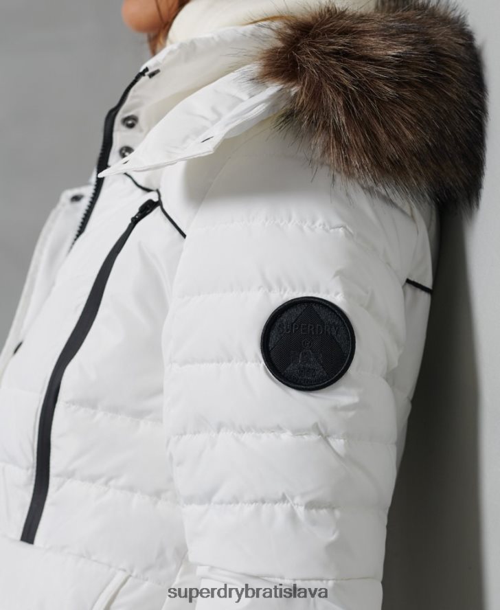 Superdry ženy ľadovcová vystužená bunda 6B4ZTR5514 oblečenie biely