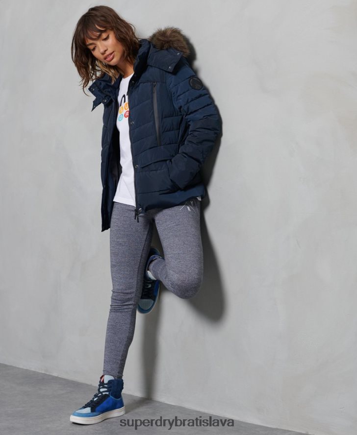 Superdry ženy ľadovcová vystužená bunda 6B4ZTR5654 oblečenie námorníctvo