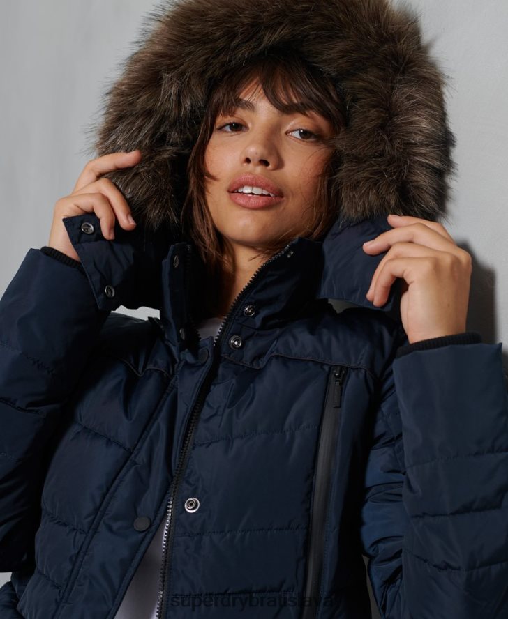 Superdry ženy ľadovcová vystužená bunda 6B4ZTR5654 oblečenie námorníctvo