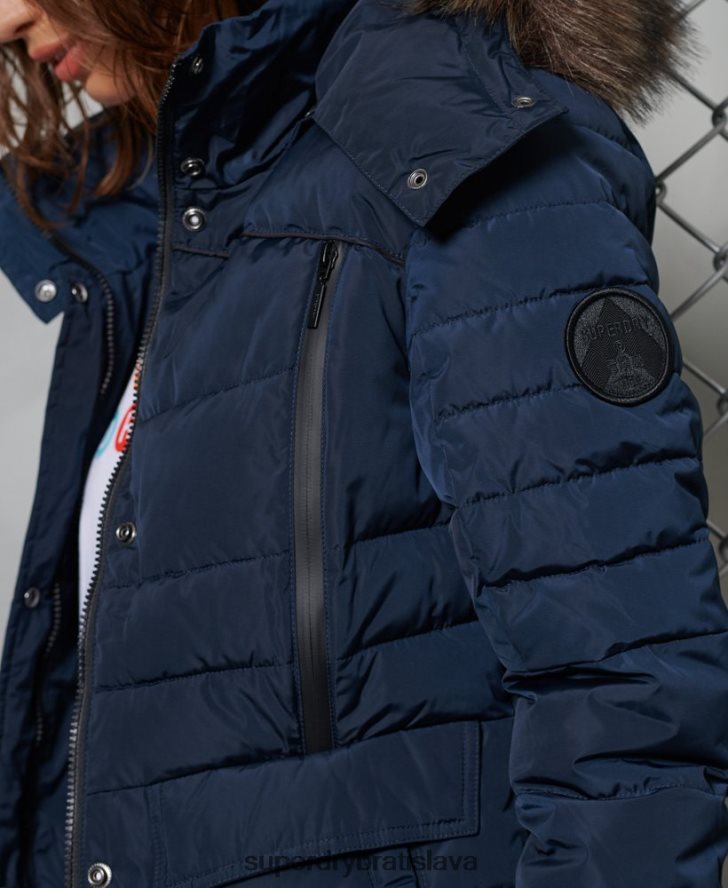 Superdry ženy ľadovcová vystužená bunda 6B4ZTR5654 oblečenie námorníctvo