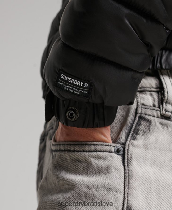 Superdry ženy ľahká skrátená športová vystužená bunda 6B4ZTR3787 oblečenie čierna