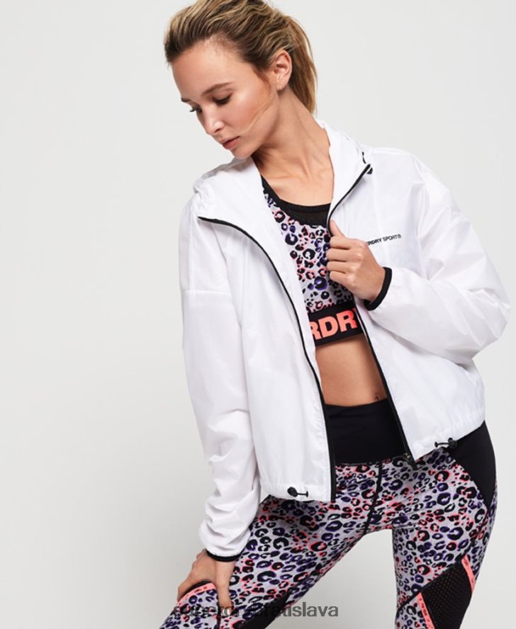 Superdry ženy aktívna netopieria bunda 6B4ZTR5721 oblečenie biely