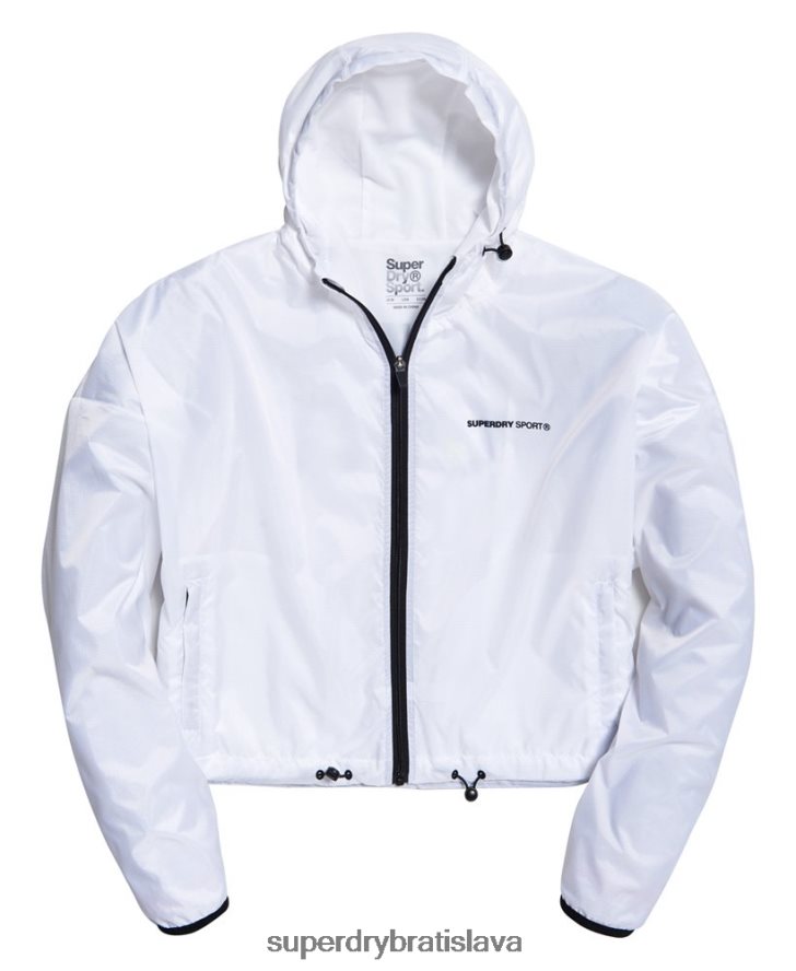 Superdry ženy aktívna netopieria bunda 6B4ZTR5721 oblečenie biely