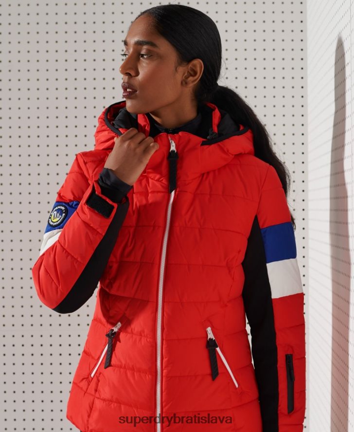Superdry ženy alpine revive puffer bunda 6B4ZTR5677 oblečenie červená