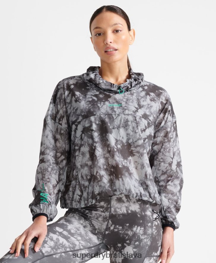 Superdry ženy bežať ľahký dážď shell 6B4ZTR5665 oblečenie sivá