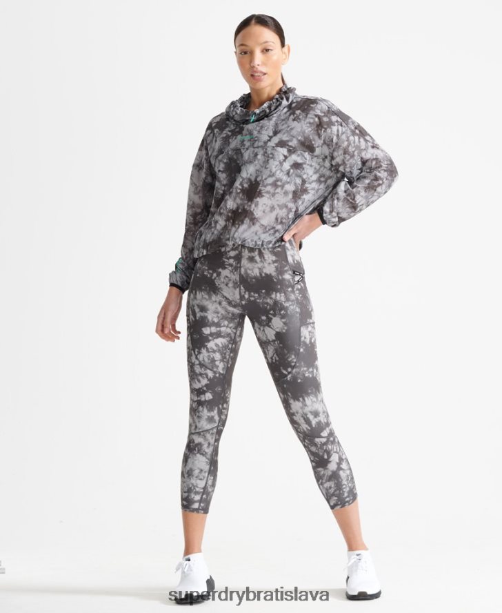 Superdry ženy bežať ľahký dážď shell 6B4ZTR5665 oblečenie sivá