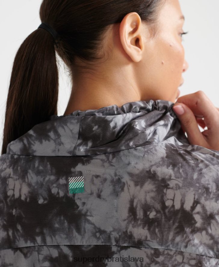 Superdry ženy bežať ľahký dážď shell 6B4ZTR5665 oblečenie sivá