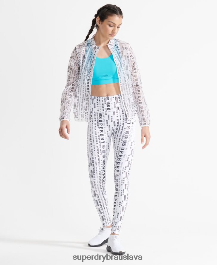 Superdry ženy bežecká membránová bunda 6B4ZTR5734 oblečenie biely
