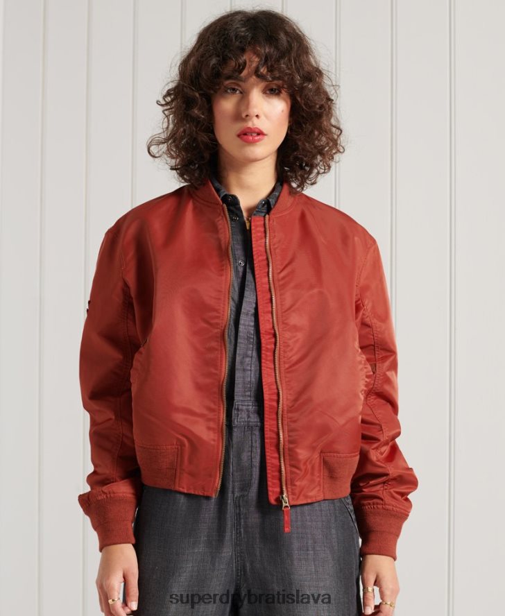 Superdry ženy bomber bunda ma1 6B4ZTR3837 oblečenie červená