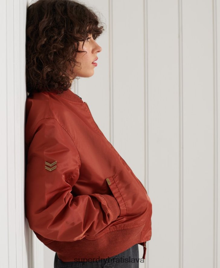 Superdry ženy bomber bunda ma1 6B4ZTR3837 oblečenie červená