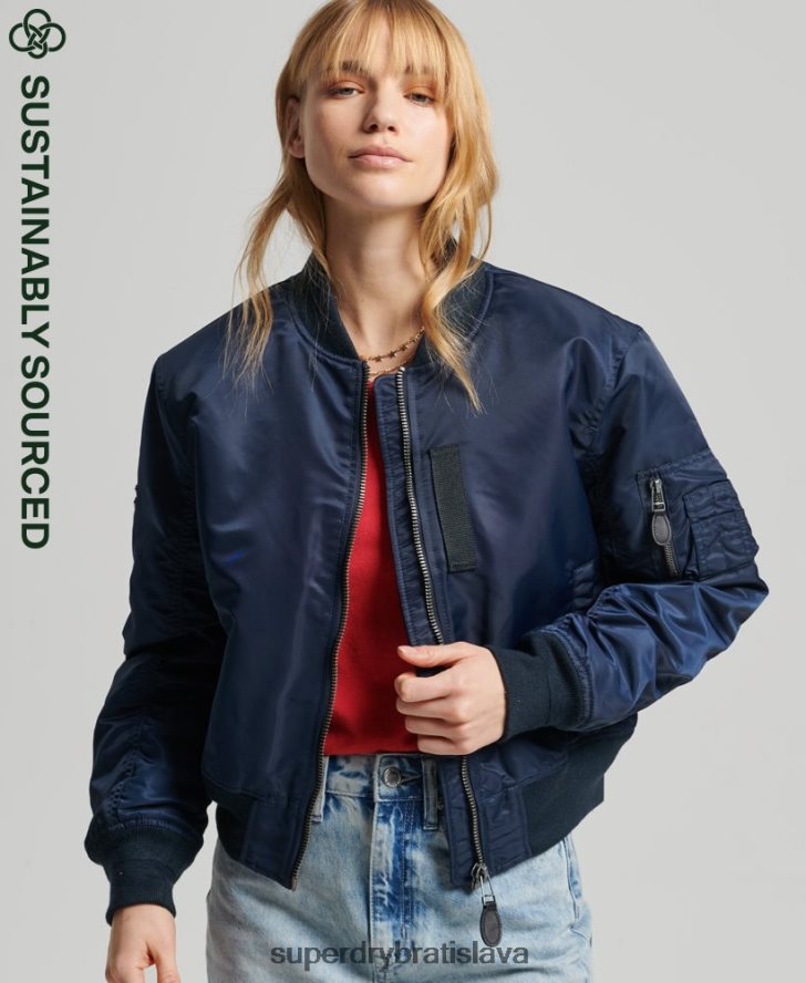 Superdry ženy bomber bunda ma1 6B4ZTR5431 oblečenie námorníctvo