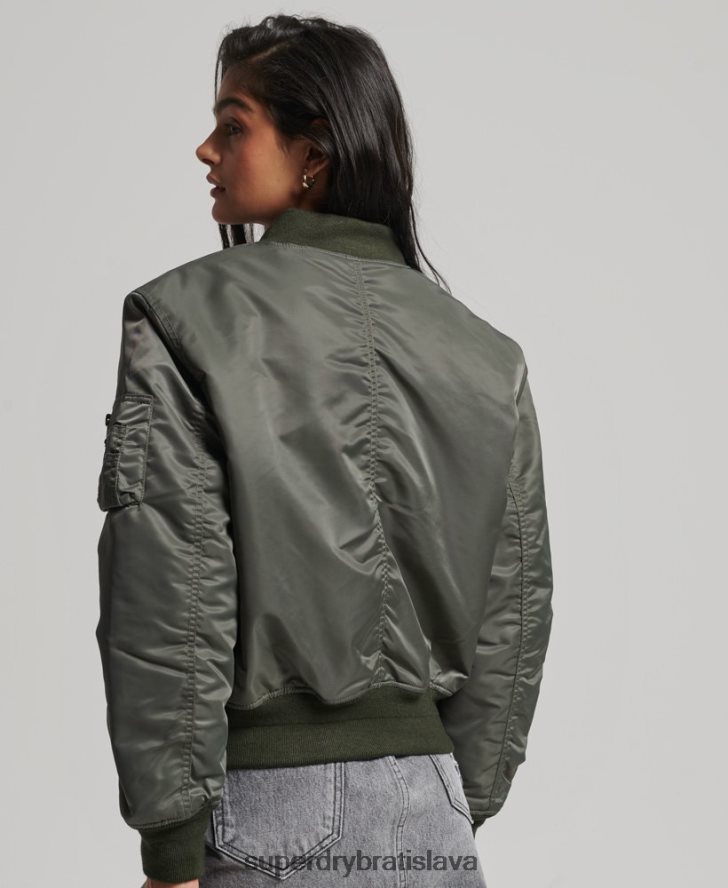 Superdry ženy bomber bunda ma1 6B4ZTR5644 oblečenie zelená