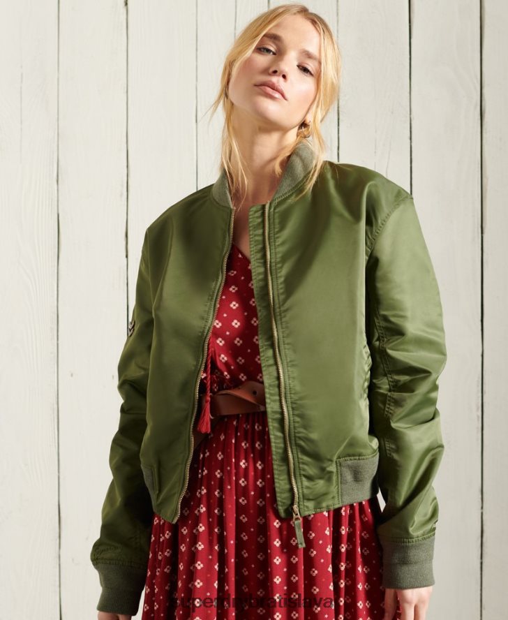 Superdry ženy bomber bunda ma1 6B4ZTR5656 oblečenie zelená