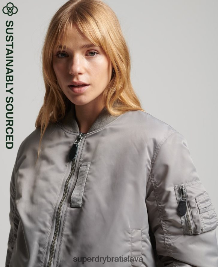 Superdry ženy bomber bunda ma1 6B4ZTR5699 oblečenie sivá