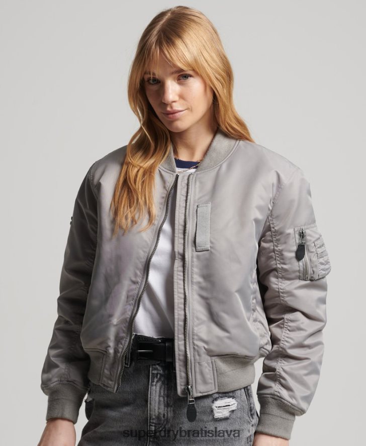 Superdry ženy bomber bunda ma1 6B4ZTR5699 oblečenie sivá