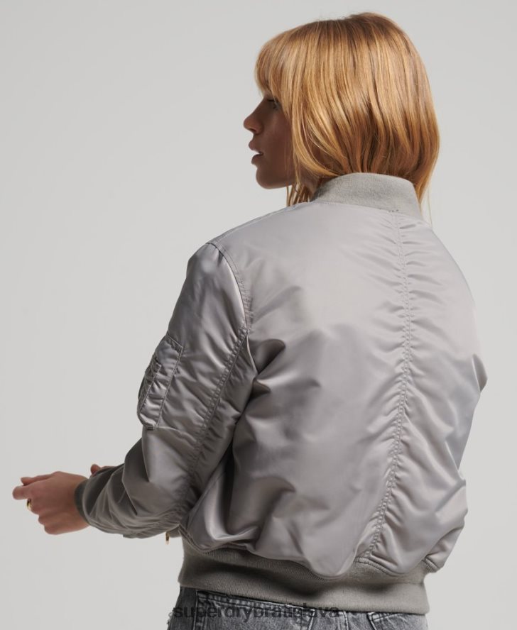 Superdry ženy bomber bunda ma1 6B4ZTR5699 oblečenie sivá
