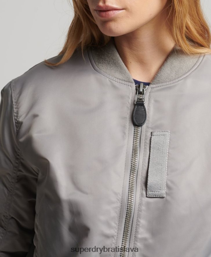 Superdry ženy bomber bunda ma1 6B4ZTR5699 oblečenie sivá
