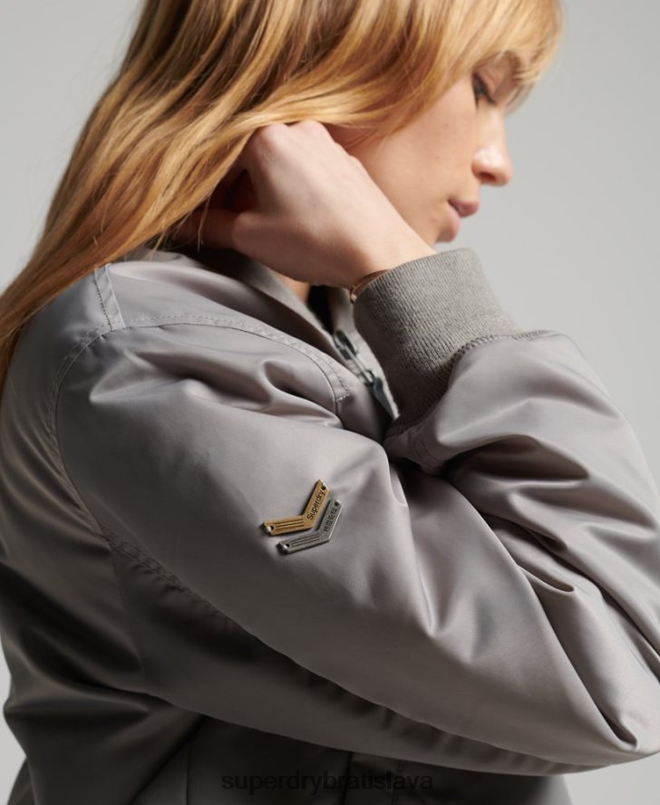 Superdry ženy bomber bunda ma1 6B4ZTR5699 oblečenie sivá