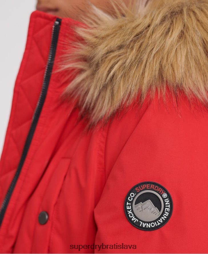 Superdry ženy bomber bunda z mikrovlákna 6B4ZTR5685 oblečenie červená