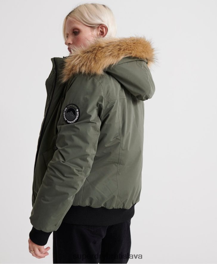 Superdry ženy bomber bunda z mikrovlákna 6B4ZTR5711 oblečenie zelená