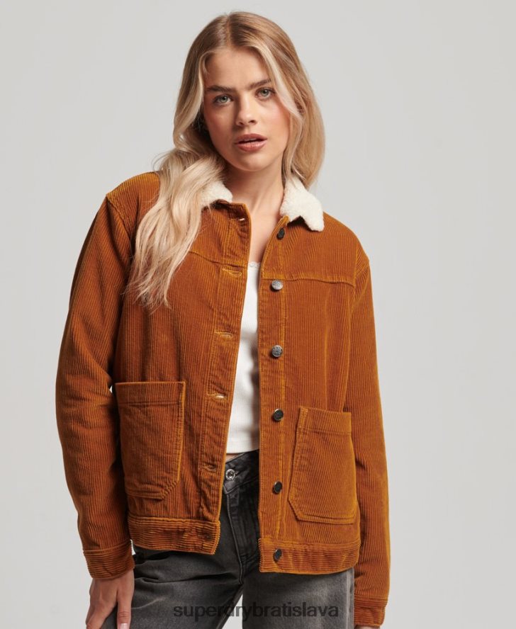Superdry ženy bunda na prácu so šnúrkou 6B4ZTR3696 oblečenie oranžová