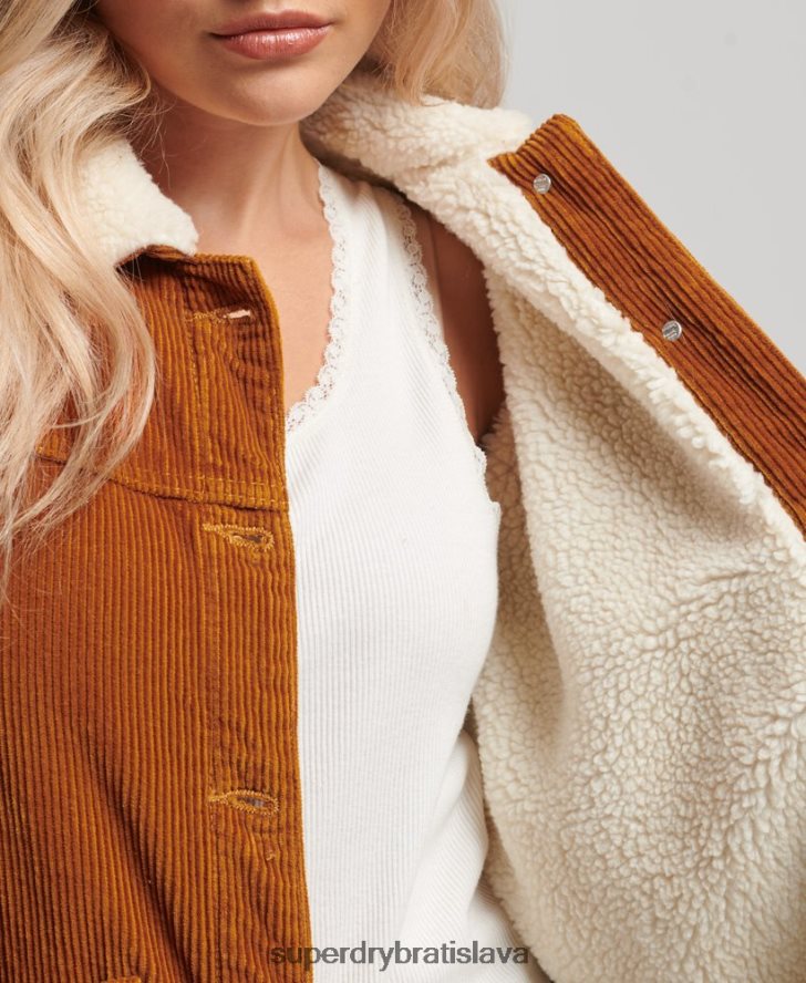 Superdry ženy bunda na prácu so šnúrkou 6B4ZTR3696 oblečenie oranžová