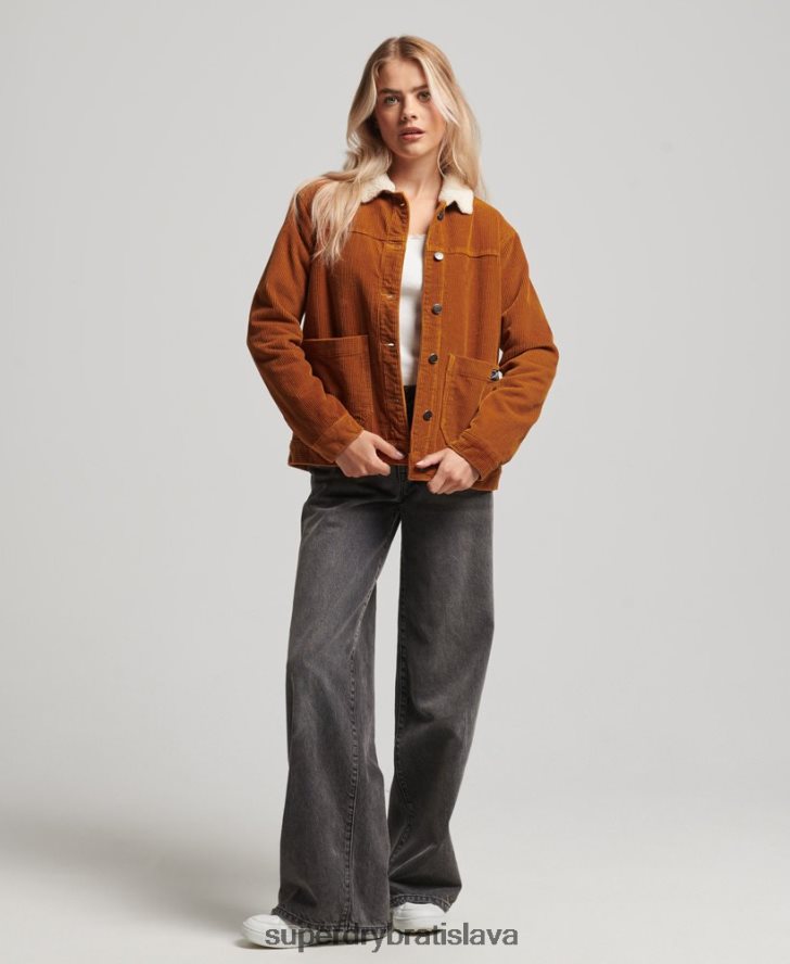 Superdry ženy bunda na prácu so šnúrkou 6B4ZTR3696 oblečenie oranžová