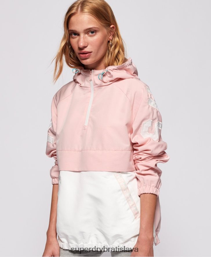 Superdry ženy bunda nad hlavou s farebným blokom 6B4ZTR3861 oblečenie Ružová