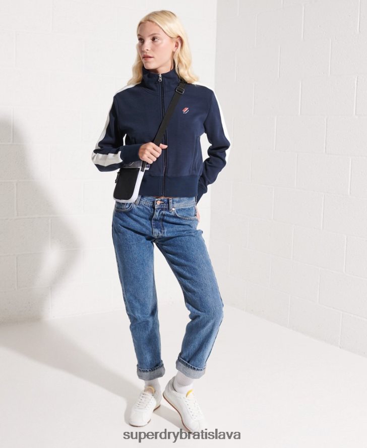 Superdry ženy bunda s kódovým pruhom 6B4ZTR5519 oblečenie námorníctvo